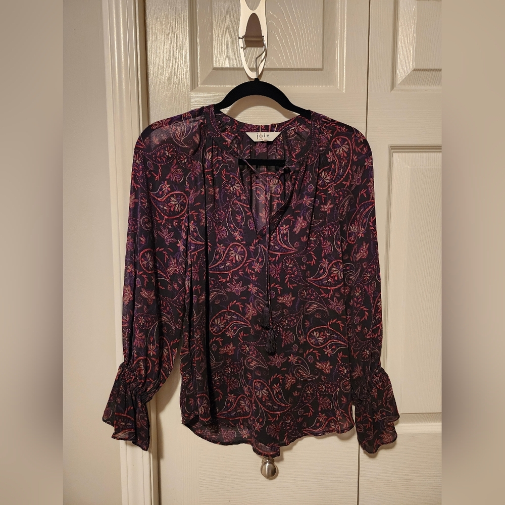 Joie 100% Silk Paisley Blouse